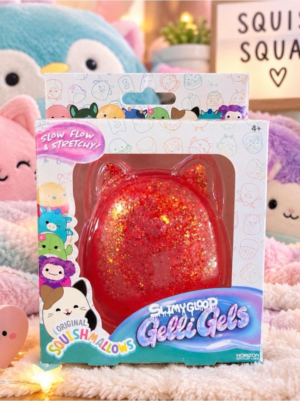 Squishmallow Slimy Gloop Gelli Gels - Red Glitter✨🪩